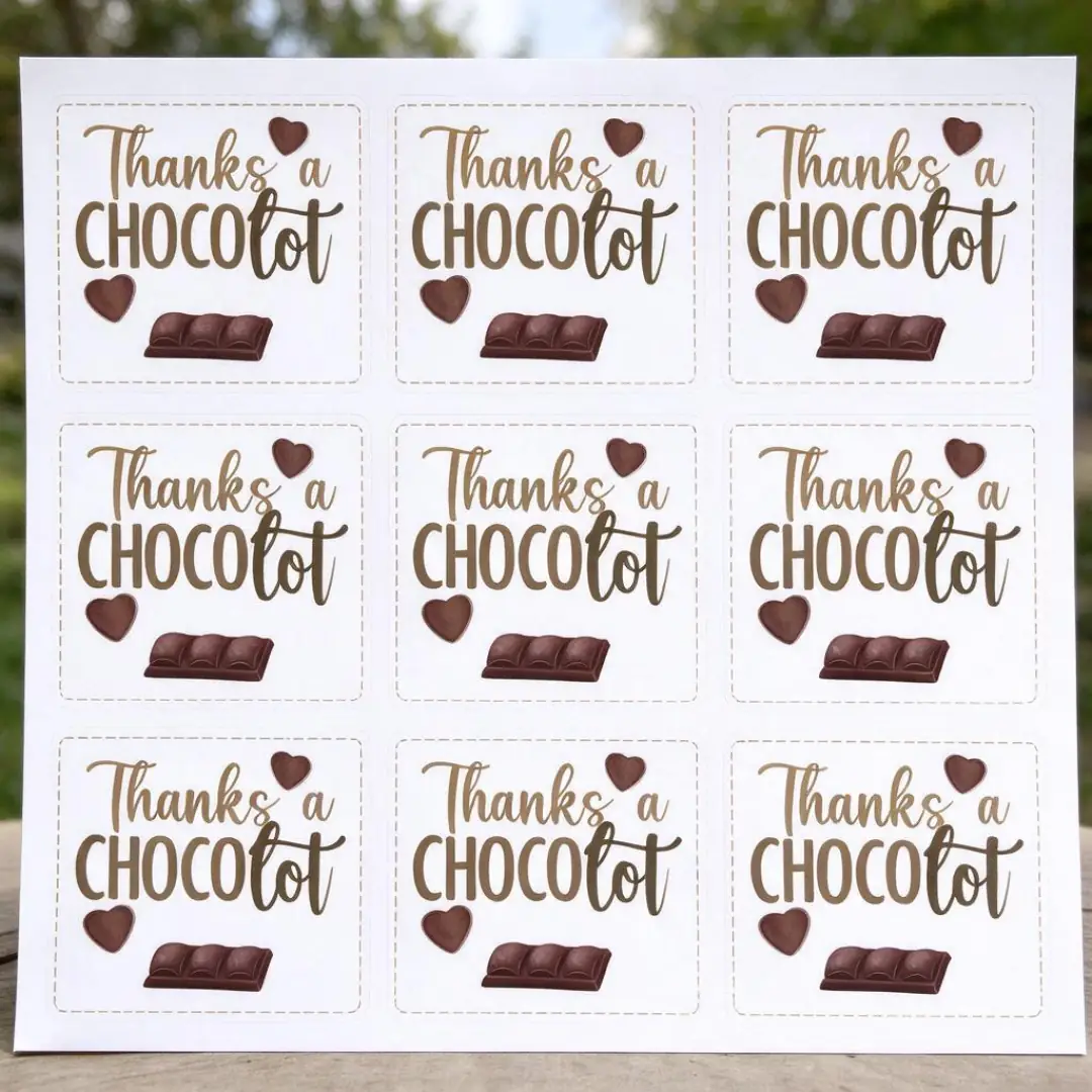 Straight-on view of the full uncut Teacher Appreciation Favor Tags sheet, every printed piece and the cut margin visible